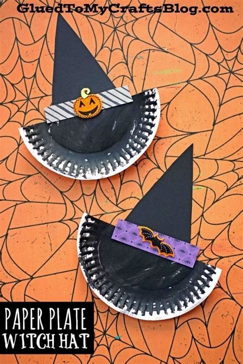 Witch hat made of paper plate